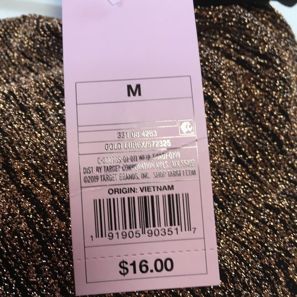 Wild Fable Black Gold Lurex Mini Dress NWT Size M/XXL - Picture 7 of 7